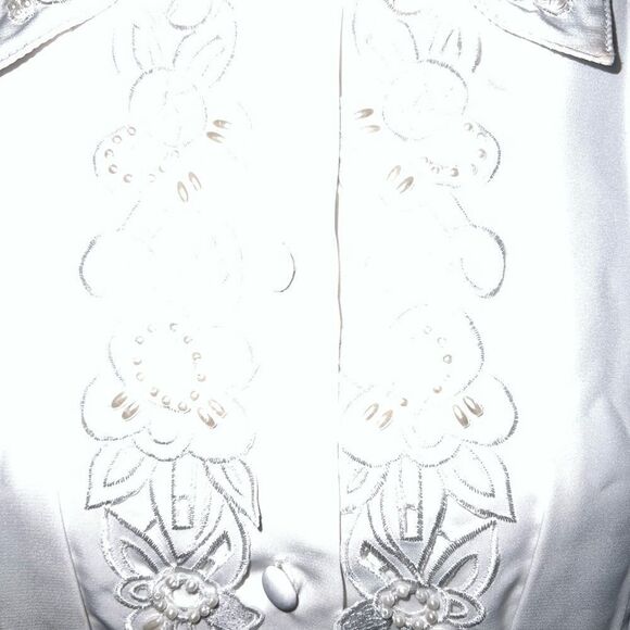 Vintage Christie & Jill Pearl Embellished Blouse Size 14 - Picture 6 of 6